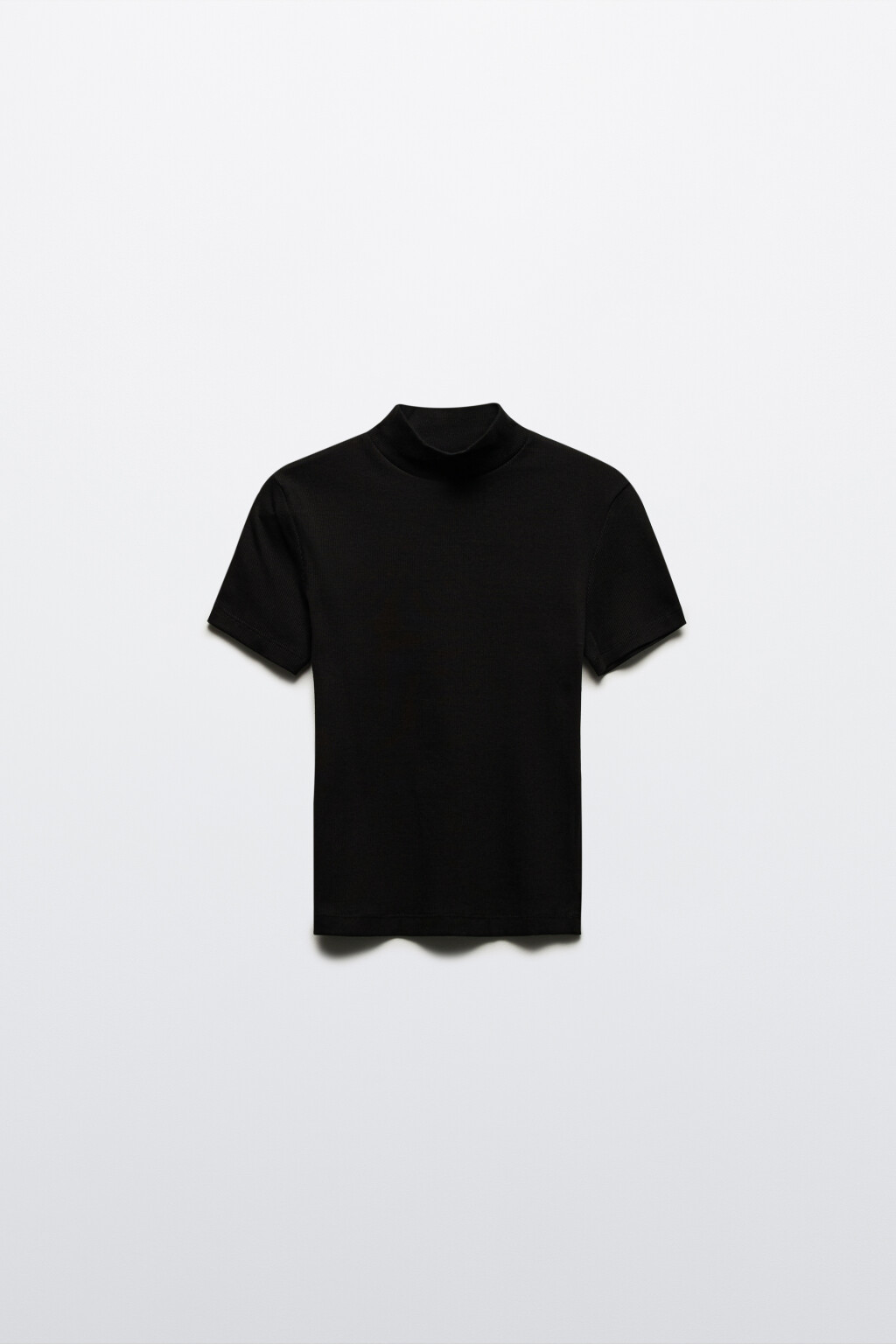 Футболка облегающая с воротником-стойкой - цвет черный - 8