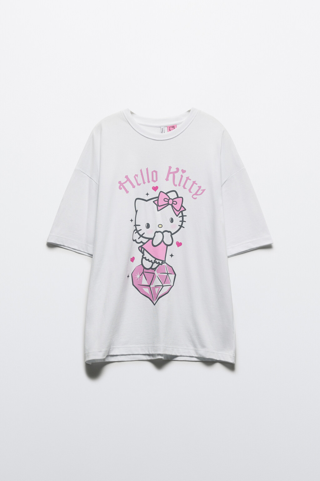 Футболка oversize хлопковая с принтом - цвет белый - 9