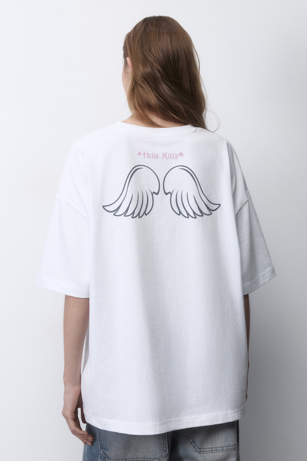 Футболка oversize хлопковая с принтом - цвет белый - 5