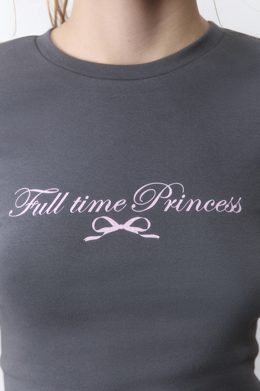 Футболка приталенная с принтом y2k - цвет серый - 5