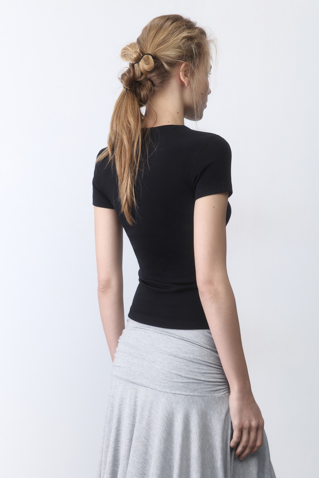 Футболка приталенная с принтом y2k - цвет черный - 3