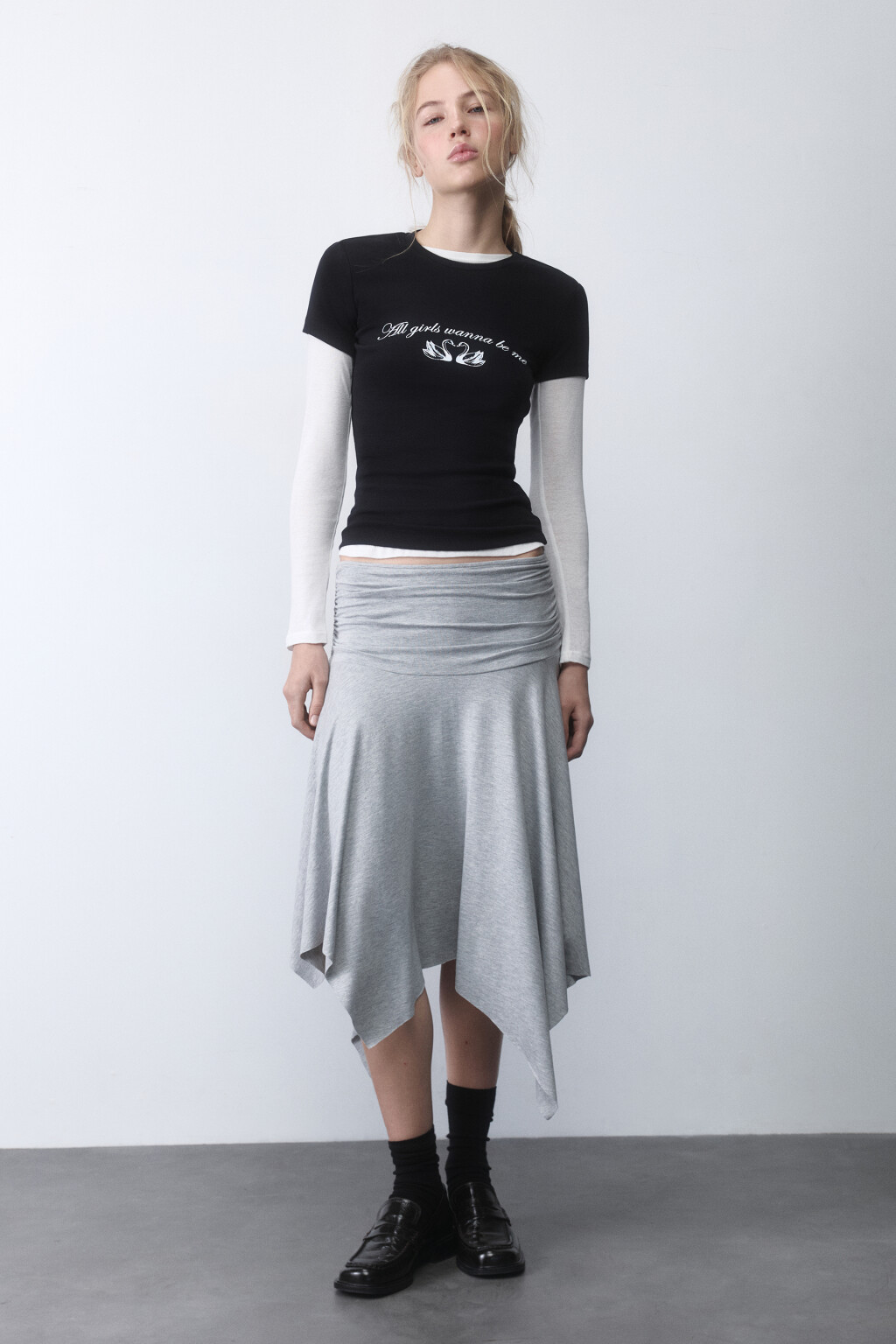 Футболка приталенная с принтом y2k - цвет черный - 4