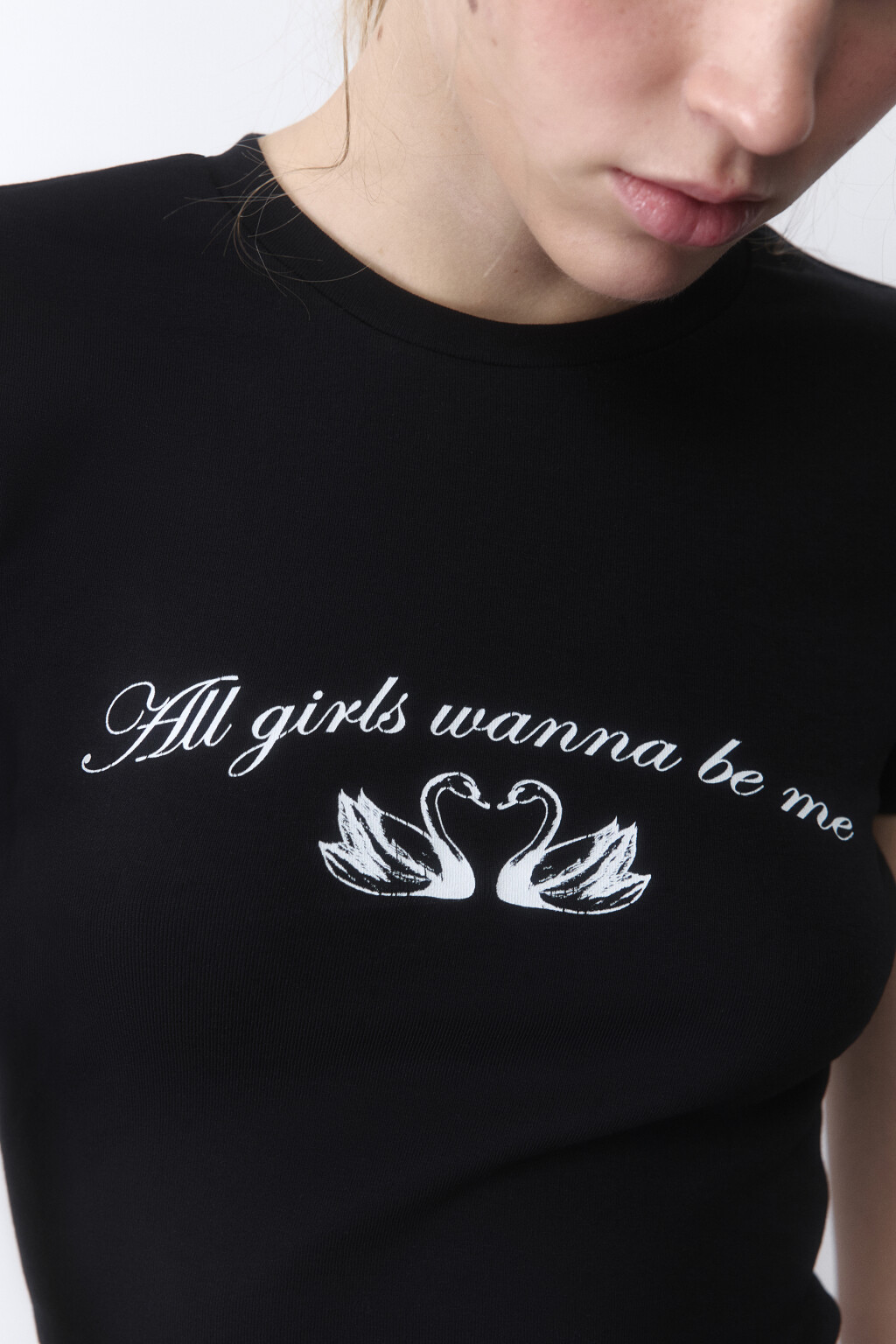 Футболка приталенная с принтом y2k - цвет черный - 5