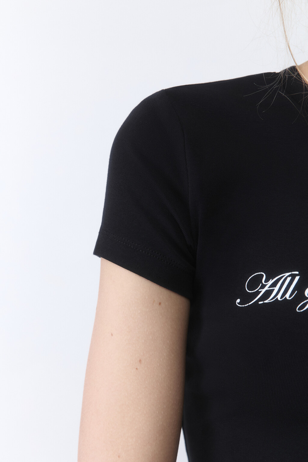 Футболка приталенная с принтом y2k - цвет черный - 6