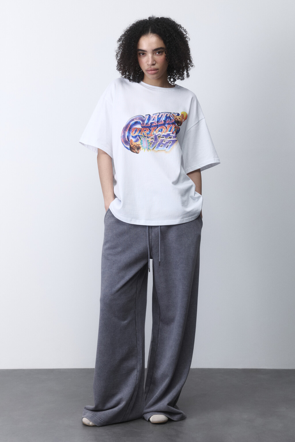 Футболка oversize хлопковая с принтом - цвет мультиколор - 4