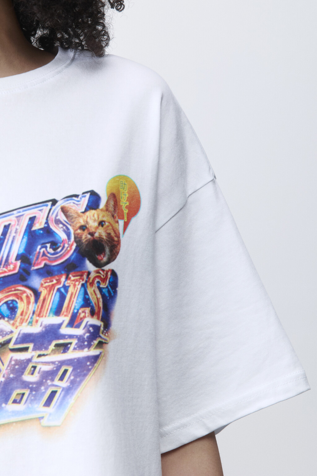 Футболка oversize хлопковая с принтом - цвет мультиколор - 6