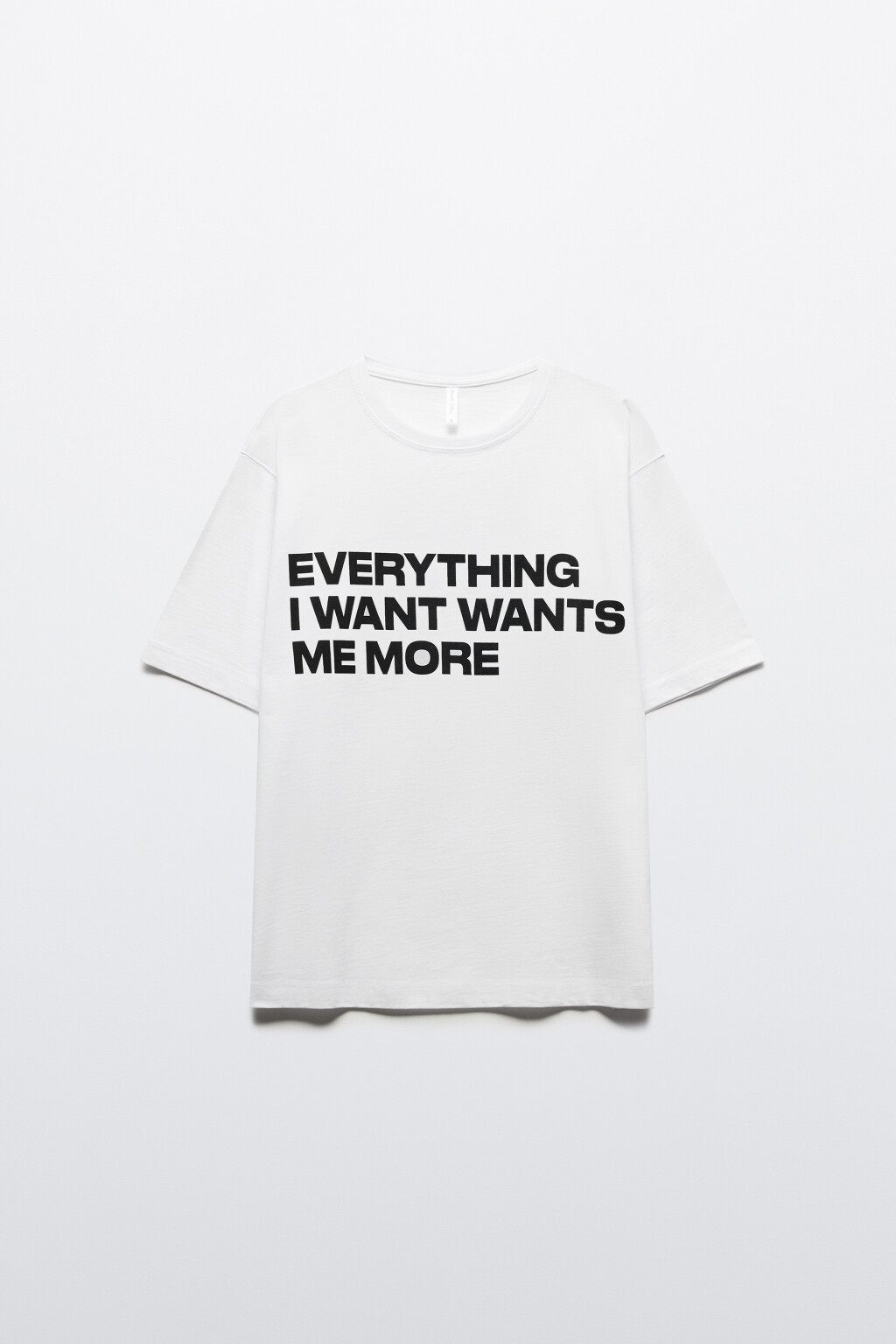 Футболка прямая хлопковая с принтом-надписью - цвет белый - 7