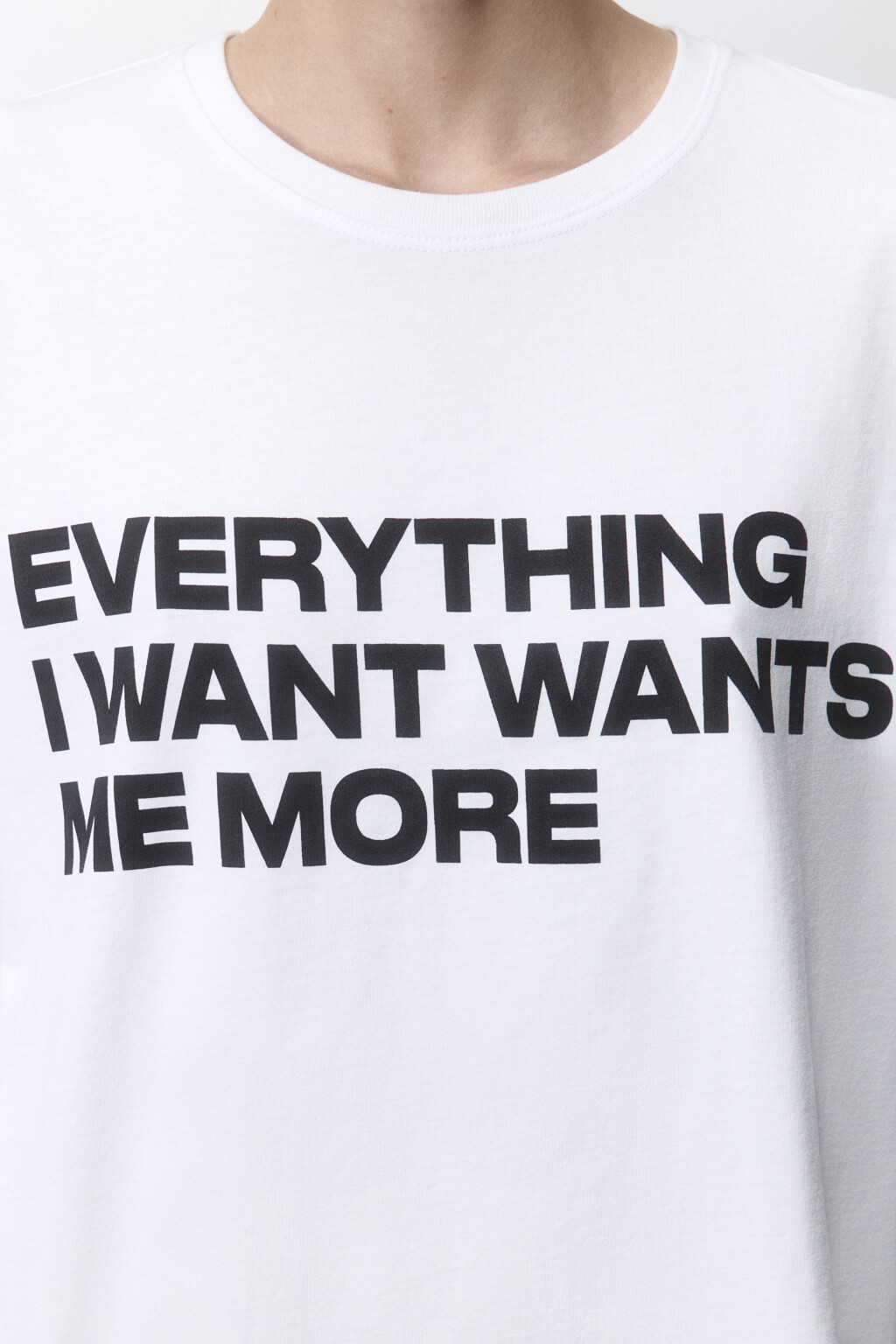 Футболка прямая хлопковая с принтом-надписью - цвет белый - 5