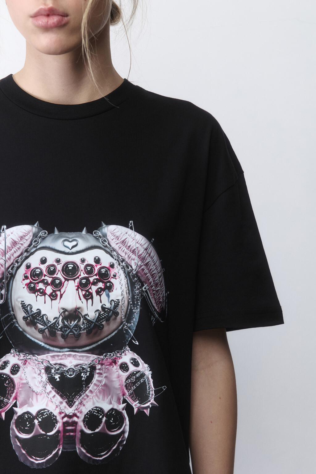 Футболка хлопковая с принтом - цвет черный - 5