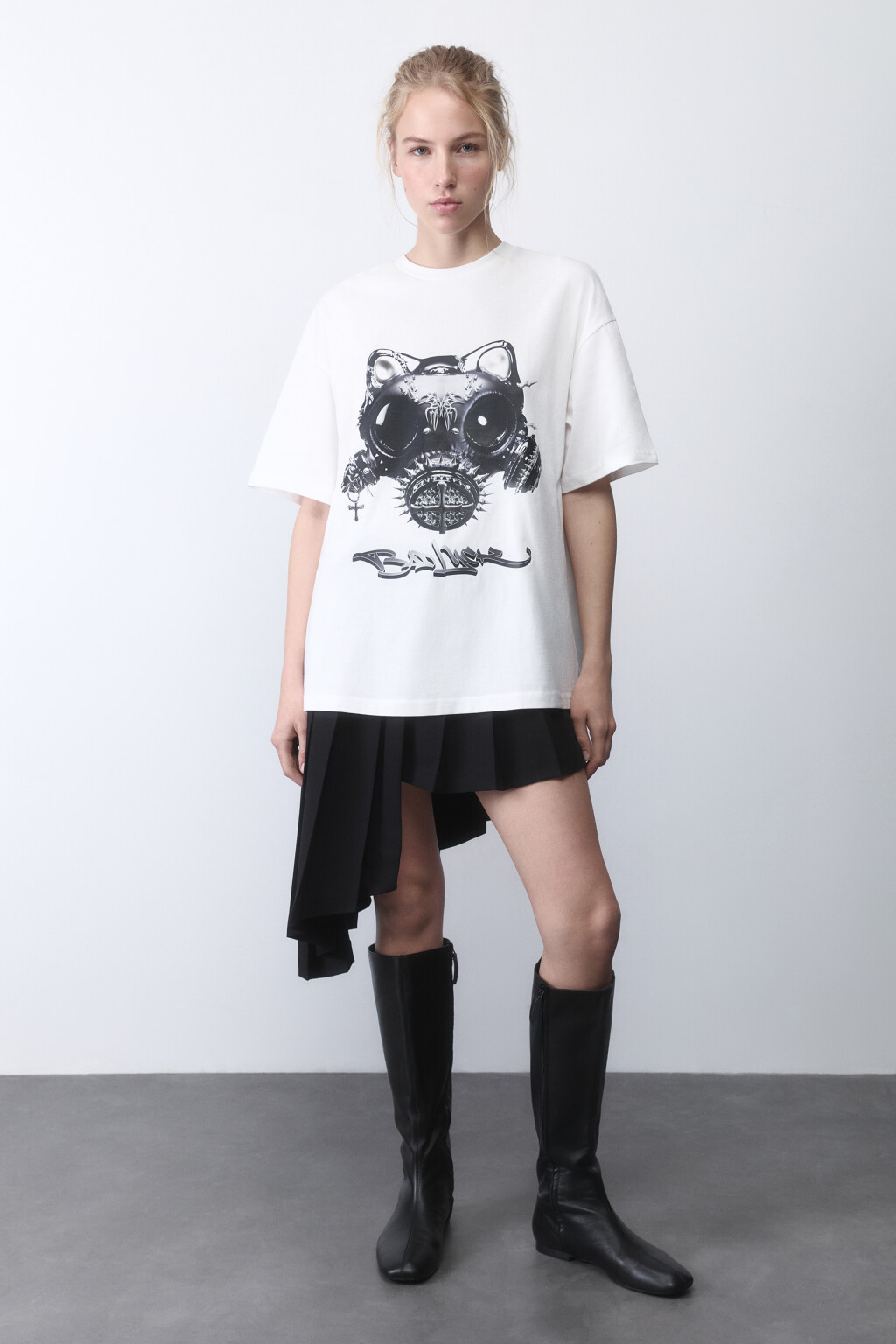 Футболка хлопковая с принтом - цвет белый - 4