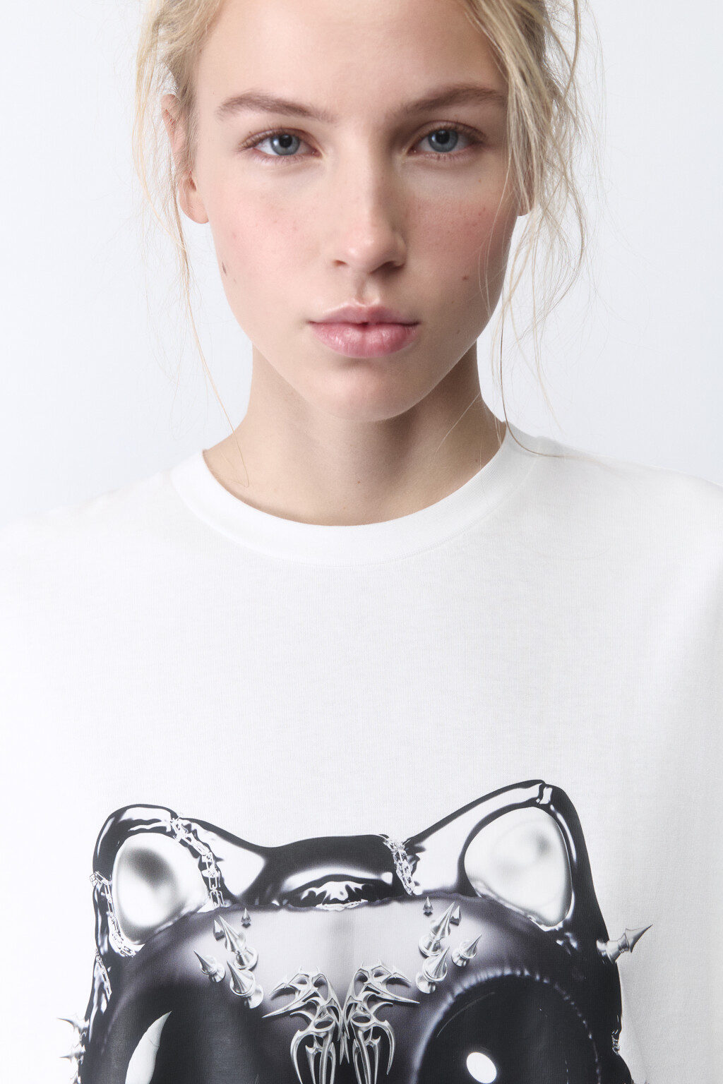 Футболка хлопковая с принтом - цвет белый - 5