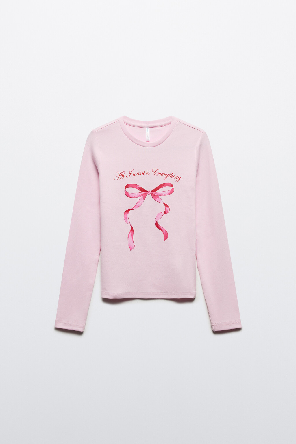 Лонгслив приталенный с принтом y2k - цвет розовый - 7