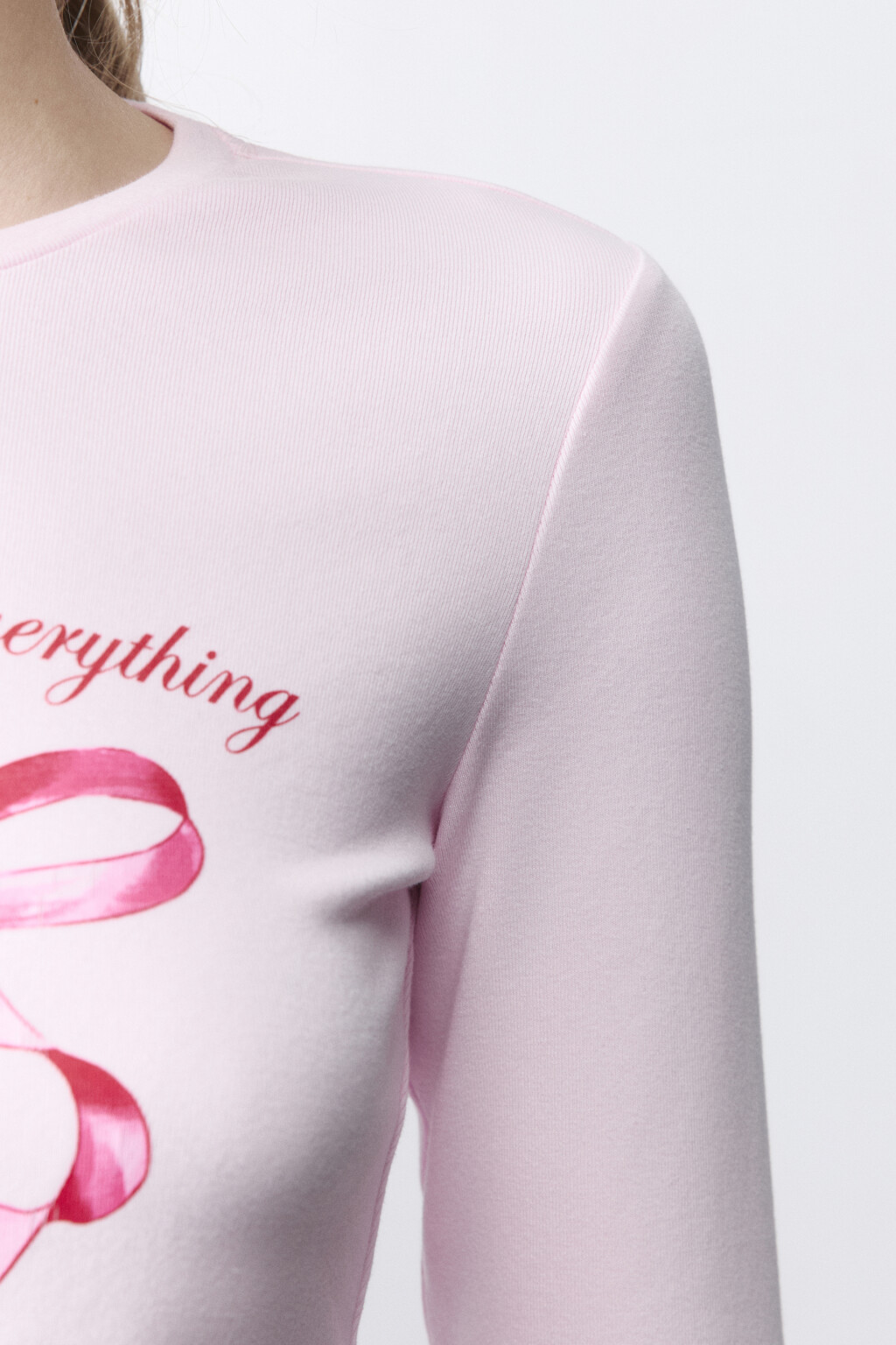 Лонгслив приталенный с принтом y2k - цвет розовый - 6