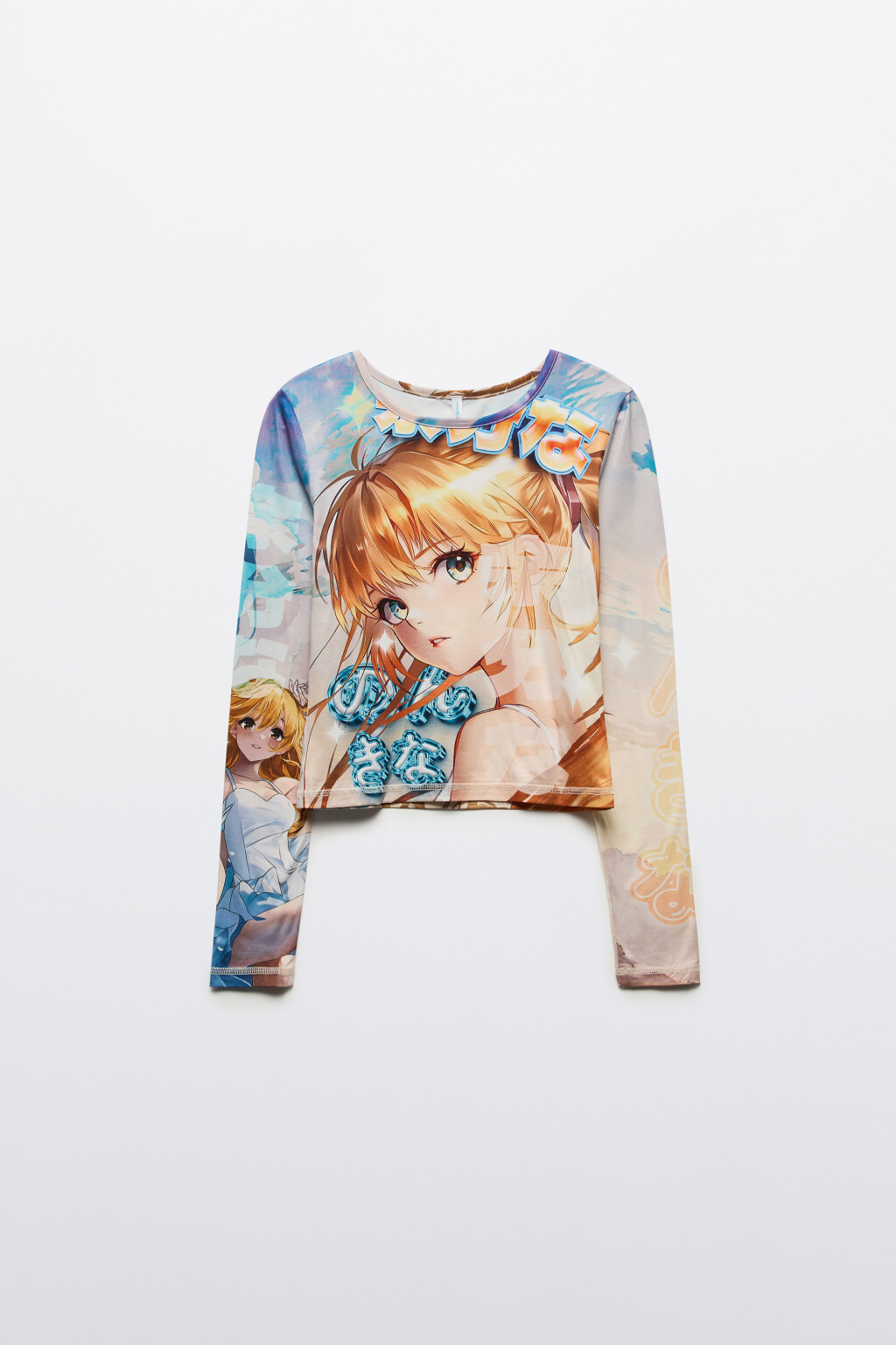 Лонгслив с принтом в стиле аниме - цвет мультиколор - 7