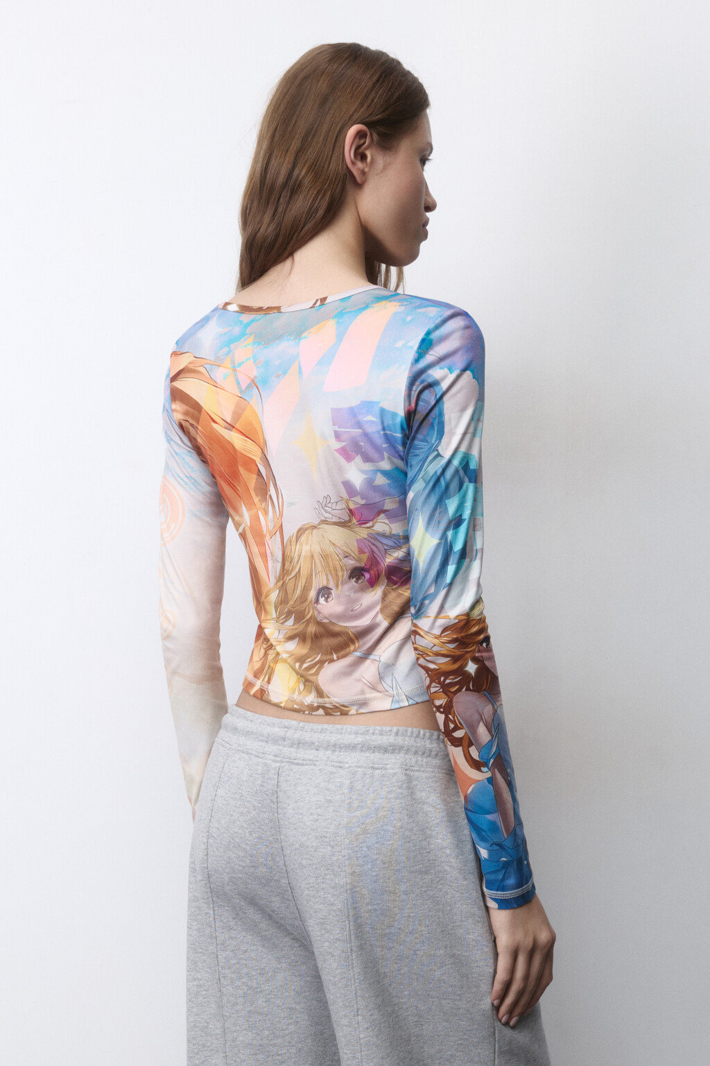 Лонгслив с принтом в стиле аниме - цвет мультиколор - 3