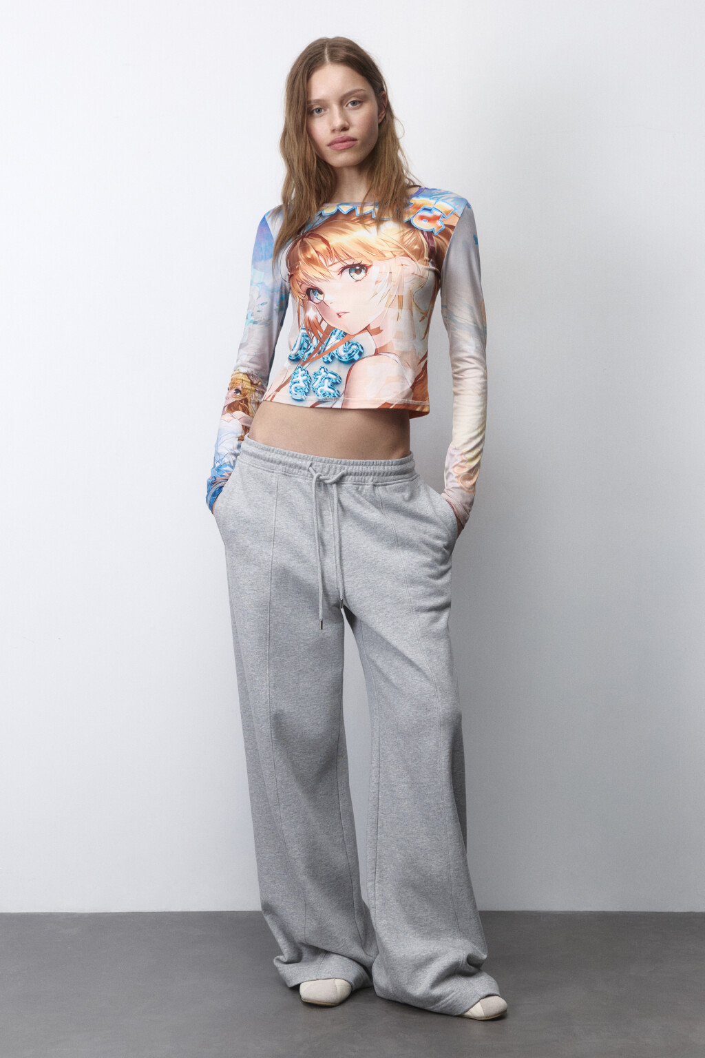 Лонгслив с принтом в стиле аниме - цвет мультиколор - 4