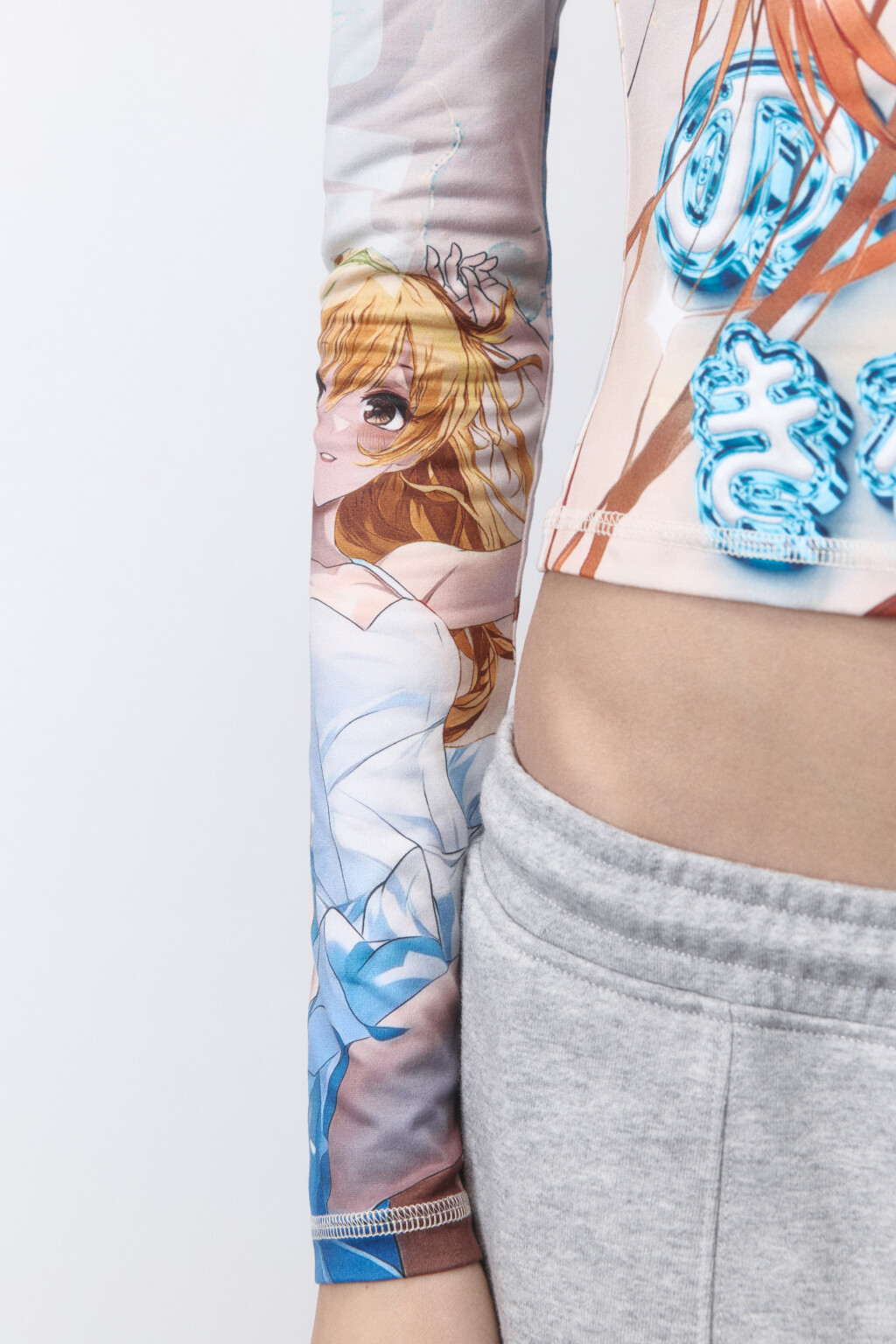 Лонгслив с принтом в стиле аниме - цвет мультиколор - 6