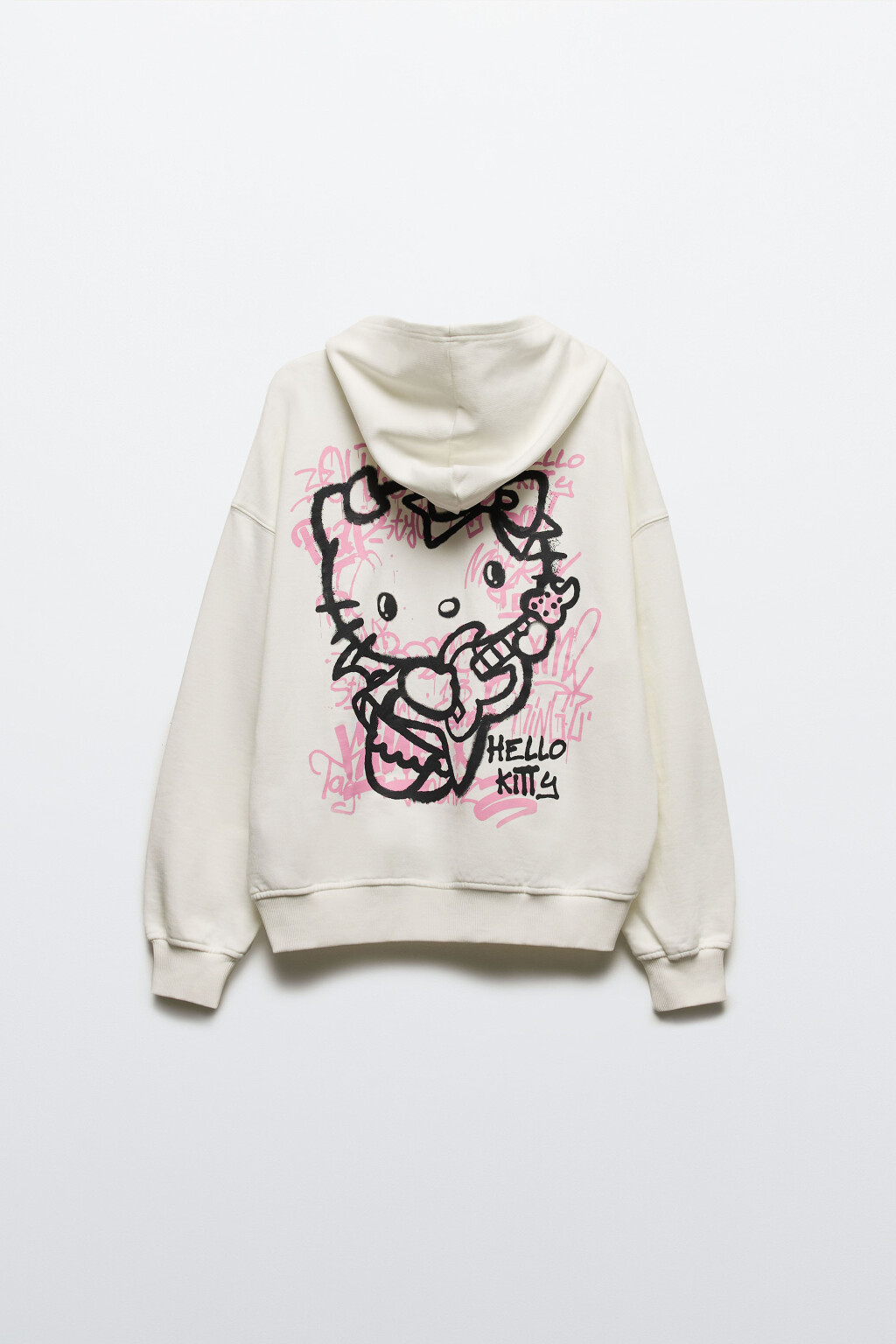 Худи oversize с принтом и капюшоном - цвет молочный - 10