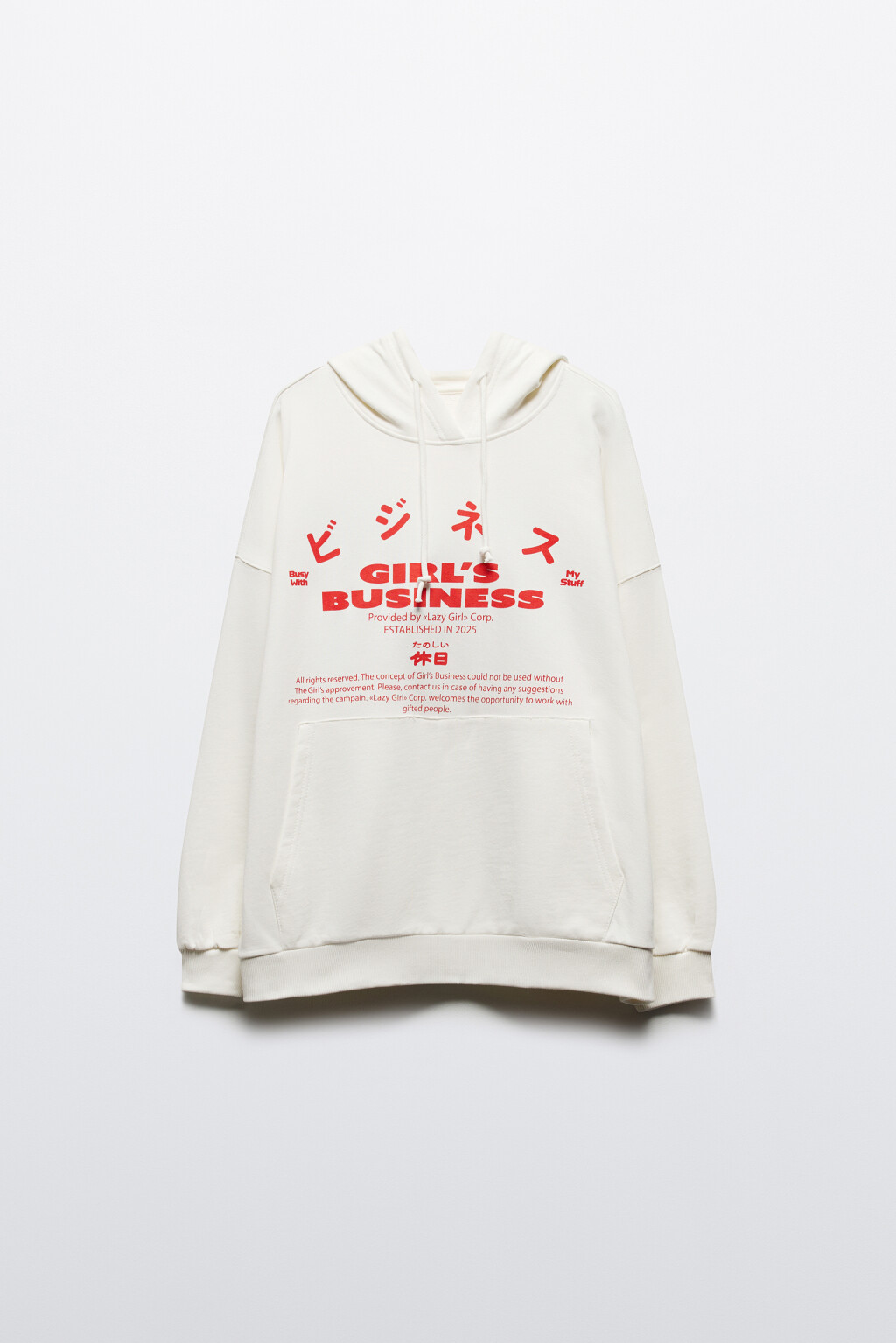 Худи oversize с капюшоном и принтом - цвет белый - 9