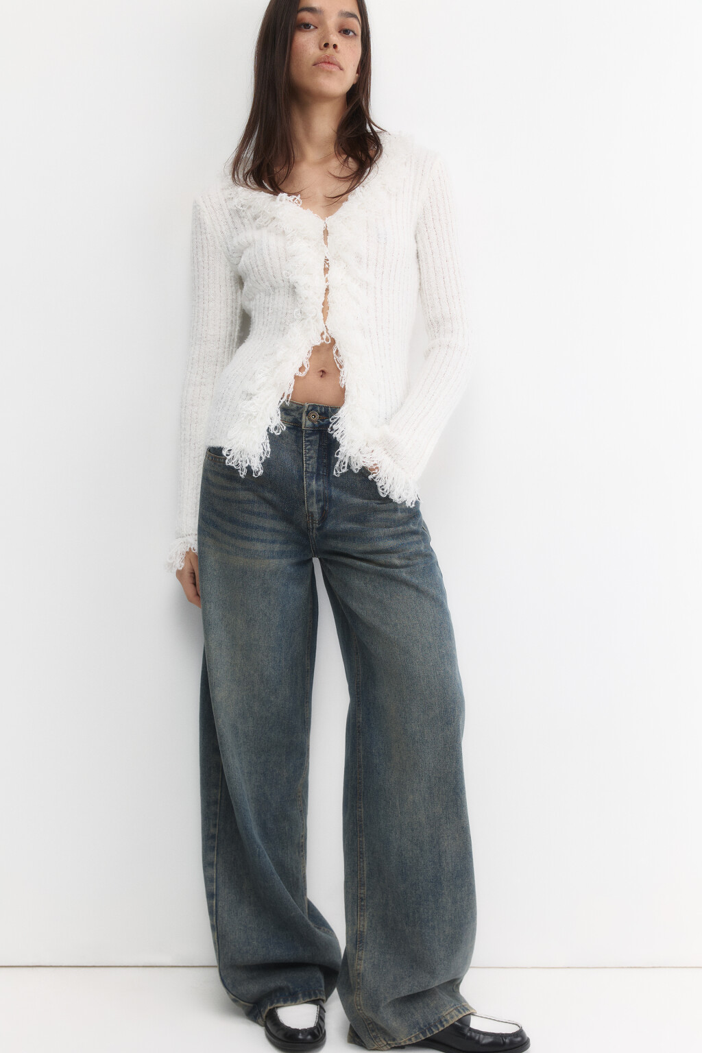 Джинсы baggy fit со средней посадкой - цвет темный тинт - 1