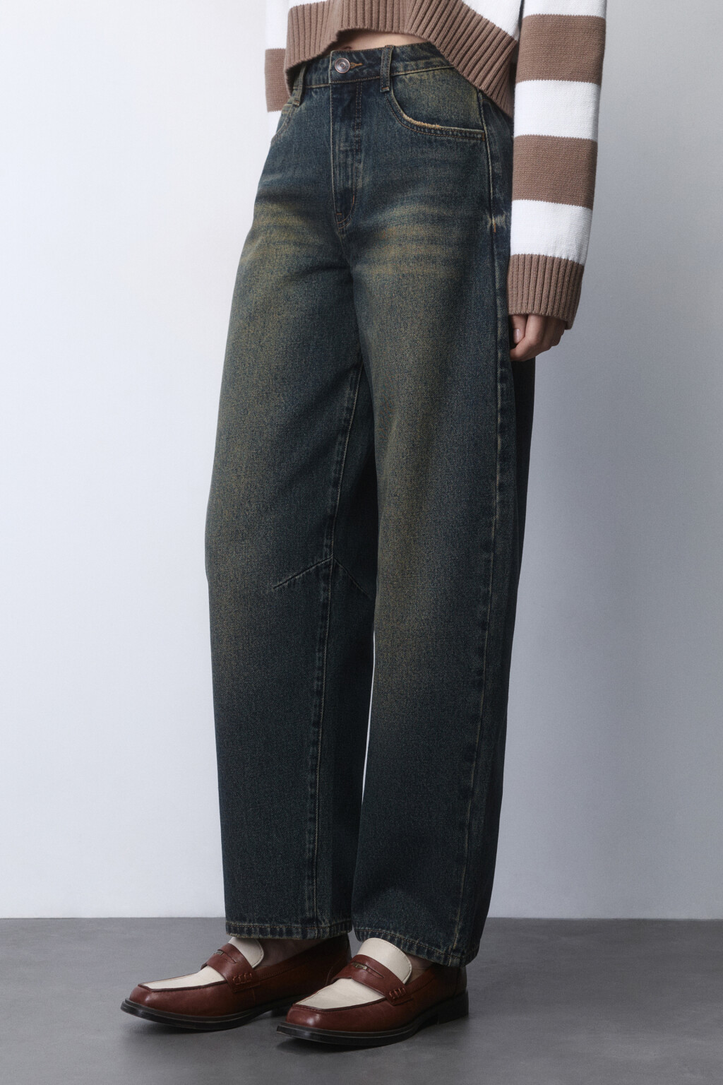 Джинсы barrel fit с высокой посадкой - цвет темный тинт - 3