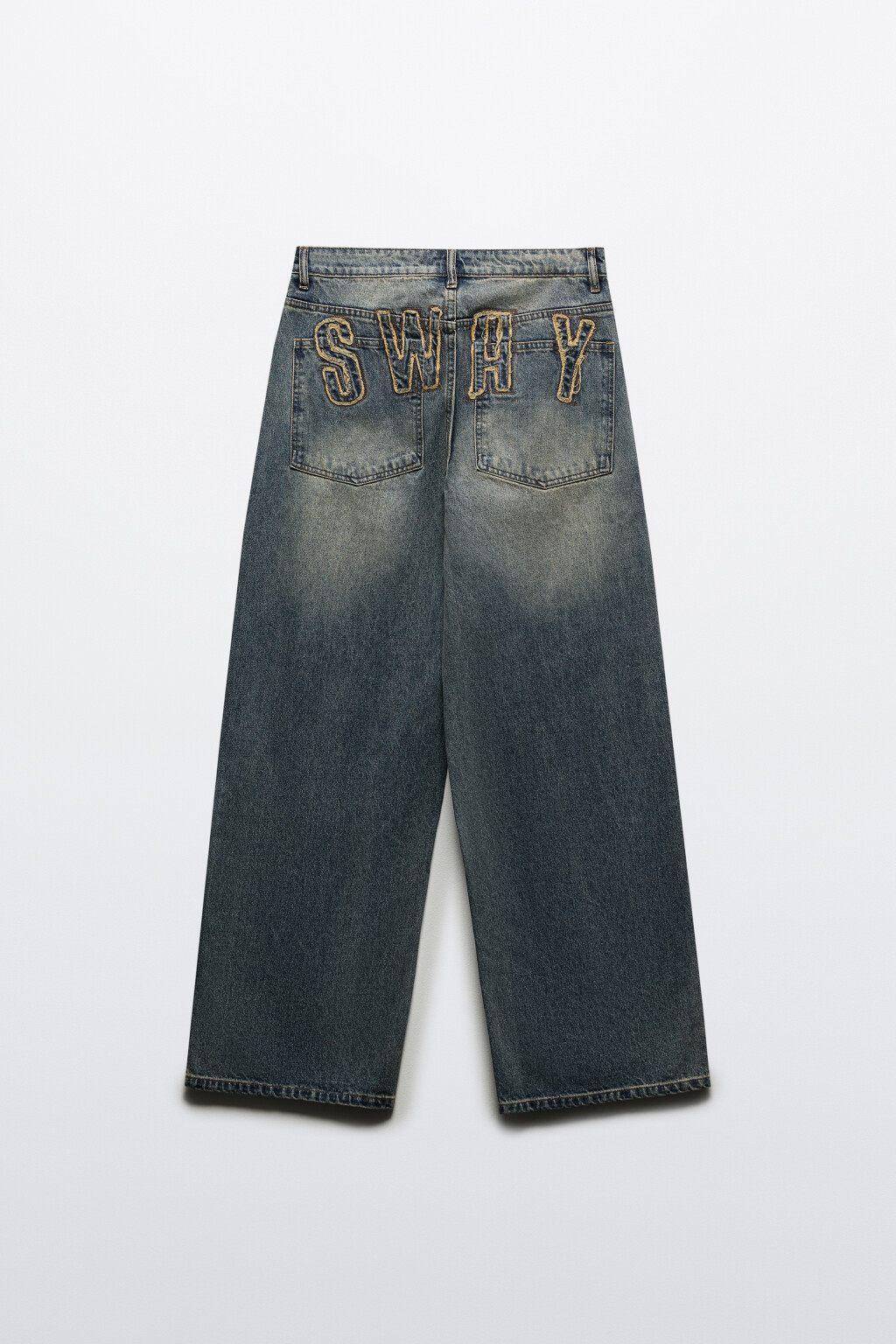 Джинсы baggy fit с аппликацией - цвет темный тинт - 8