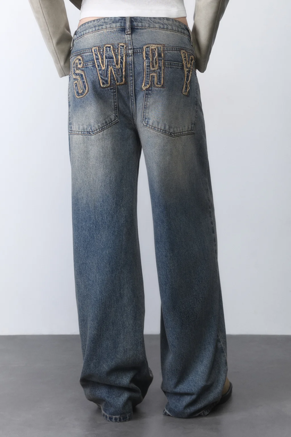 Джинсы baggy fit с аппликацией bf2512209007, цвет: темный