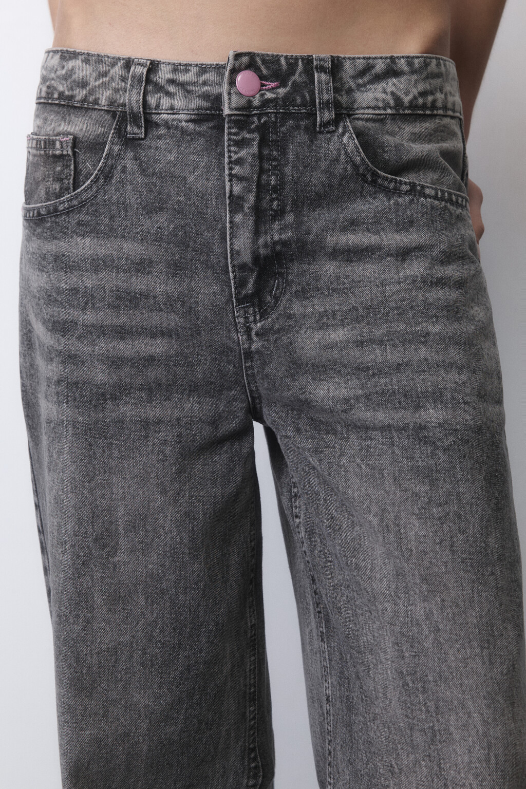 Джинсы широкие со средней посадкой - цвет серый - 6