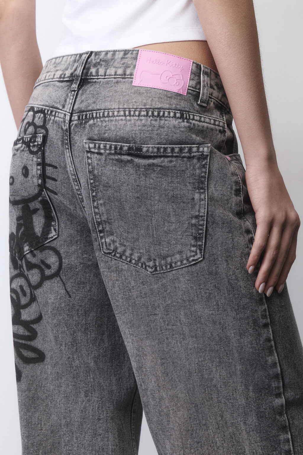 Джинсы широкие со средней посадкой - цвет серый - 7