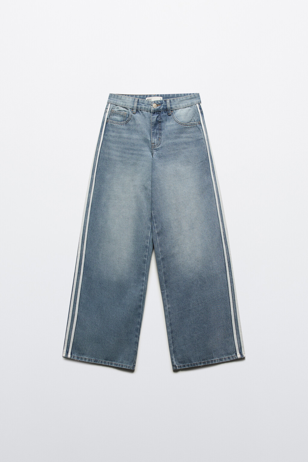 Джинсы baggy fit с низкой посадкой и лампасами - цвет голубой - 8