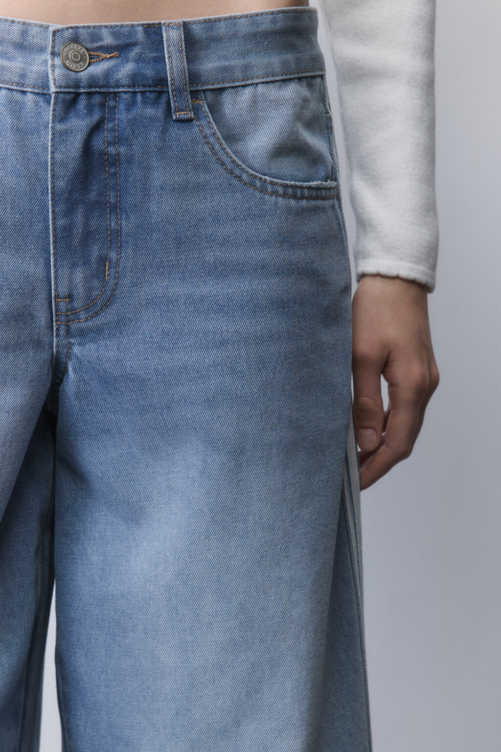 Джинсы baggy fit с низкой посадкой и лампасами - цвет голубой - 6