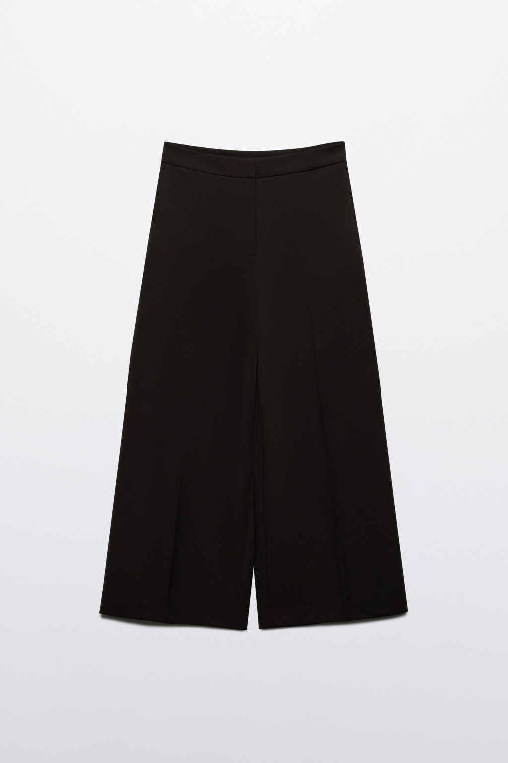 Брюки-кюлоты широкие костюмные со стрелками - цвет черный - 8