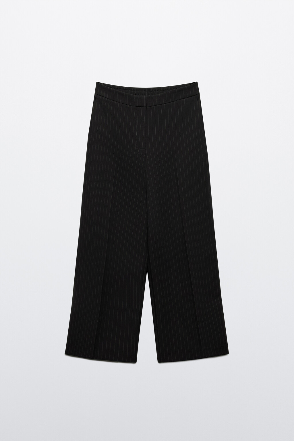 Брюки-кюлоты широкие костюмные со стрелками - цвет черный - 8
