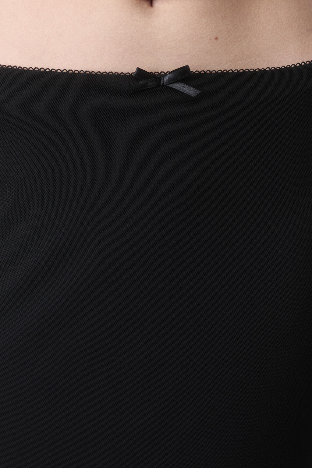 Юбка макси из сетки с бельевым бантиком - цвет черный - 6