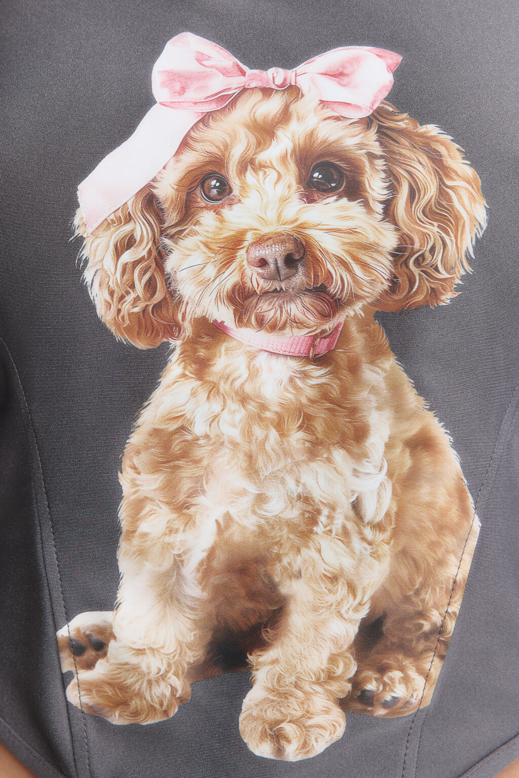 Лонгслив-корсет укороченный с принтом - цвет серый - 6