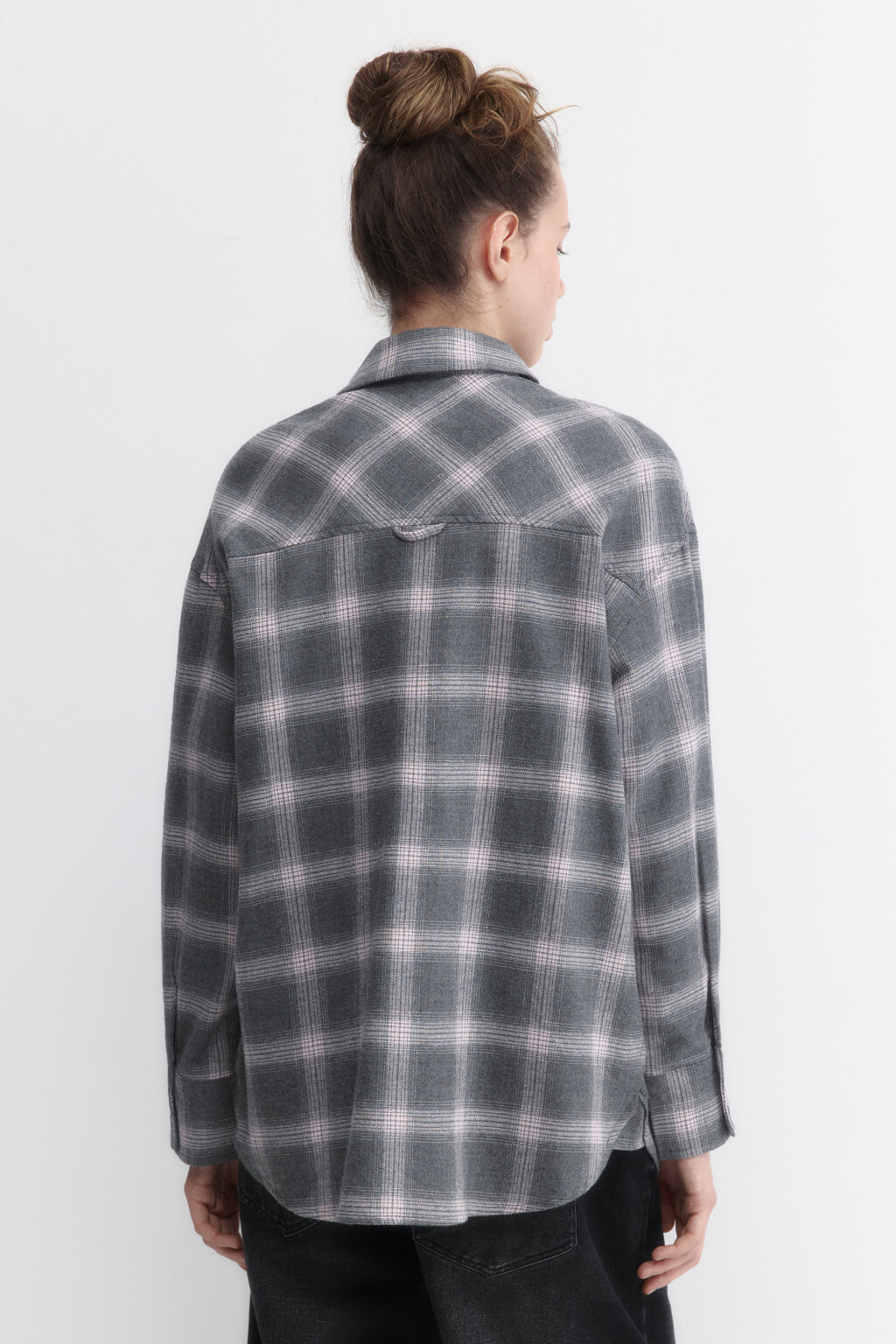 Рубашка oversize фланелевая в клетку - цвет мультиколор - 5