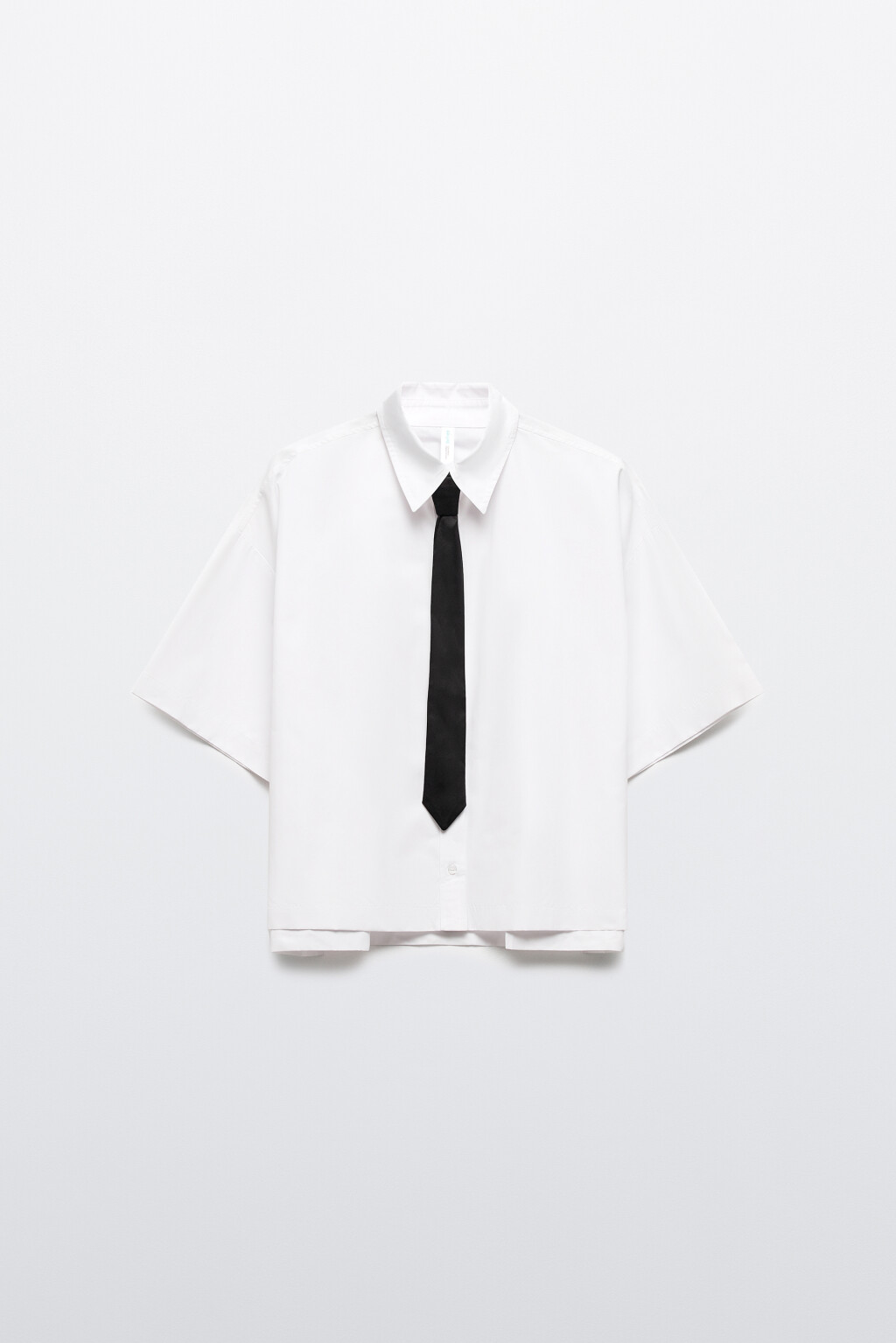 Рубашка с короткими рукавами и галстуком - цвет белый - 8
