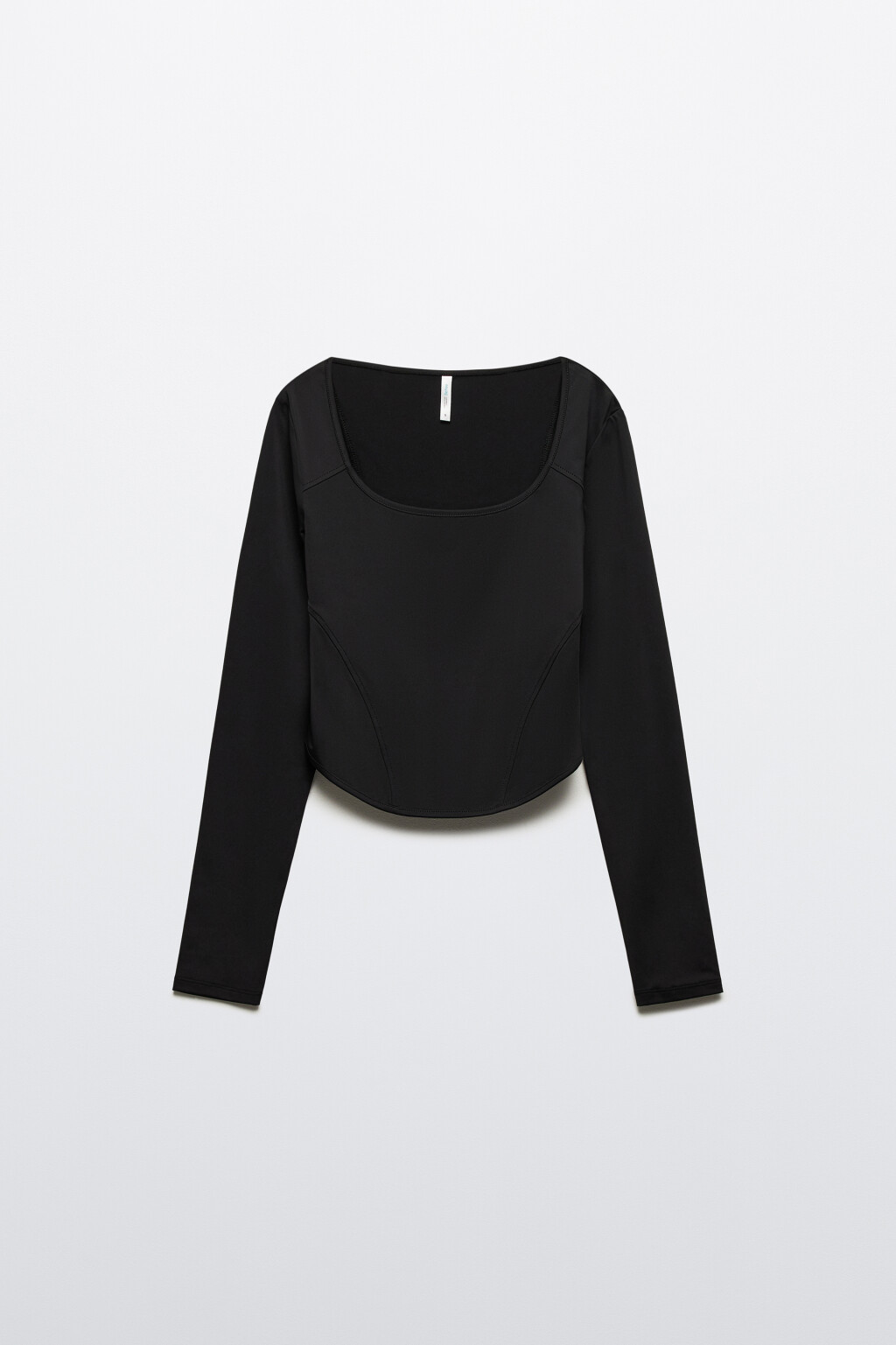 Лонгслив-корсет трикотажный с вырезом-каре - цвет черный - 8