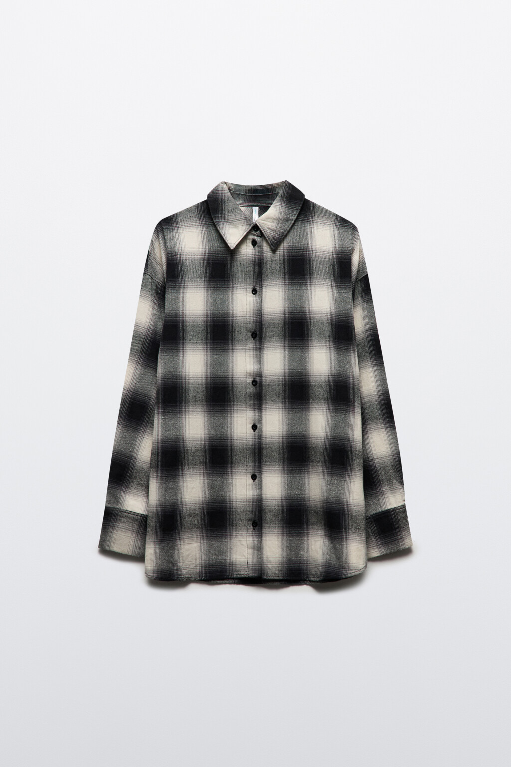 Рубашка oversize хлопковая в клетку - цвет черный - 7