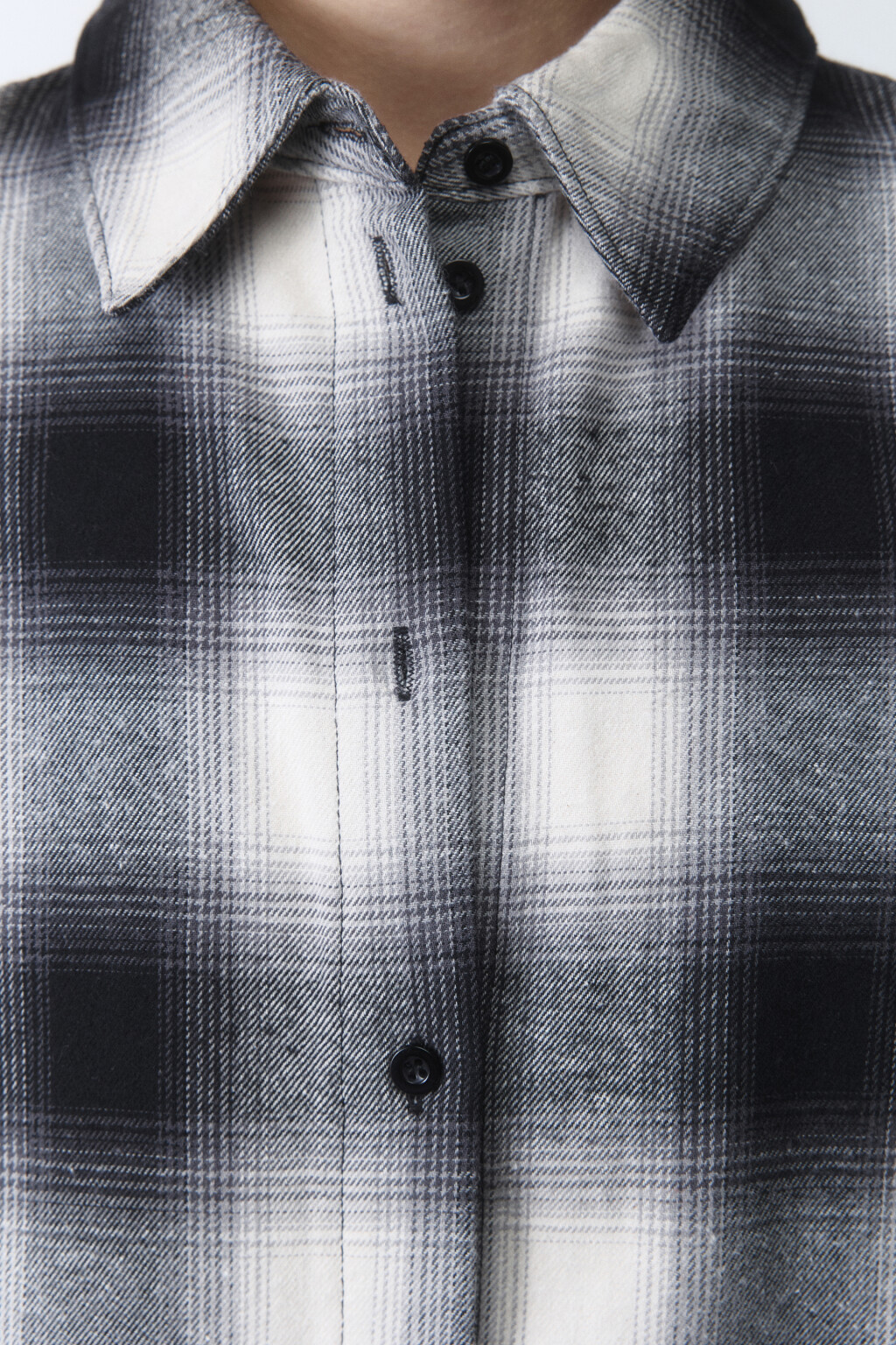 Рубашка oversize хлопковая в клетку - цвет черный - 5