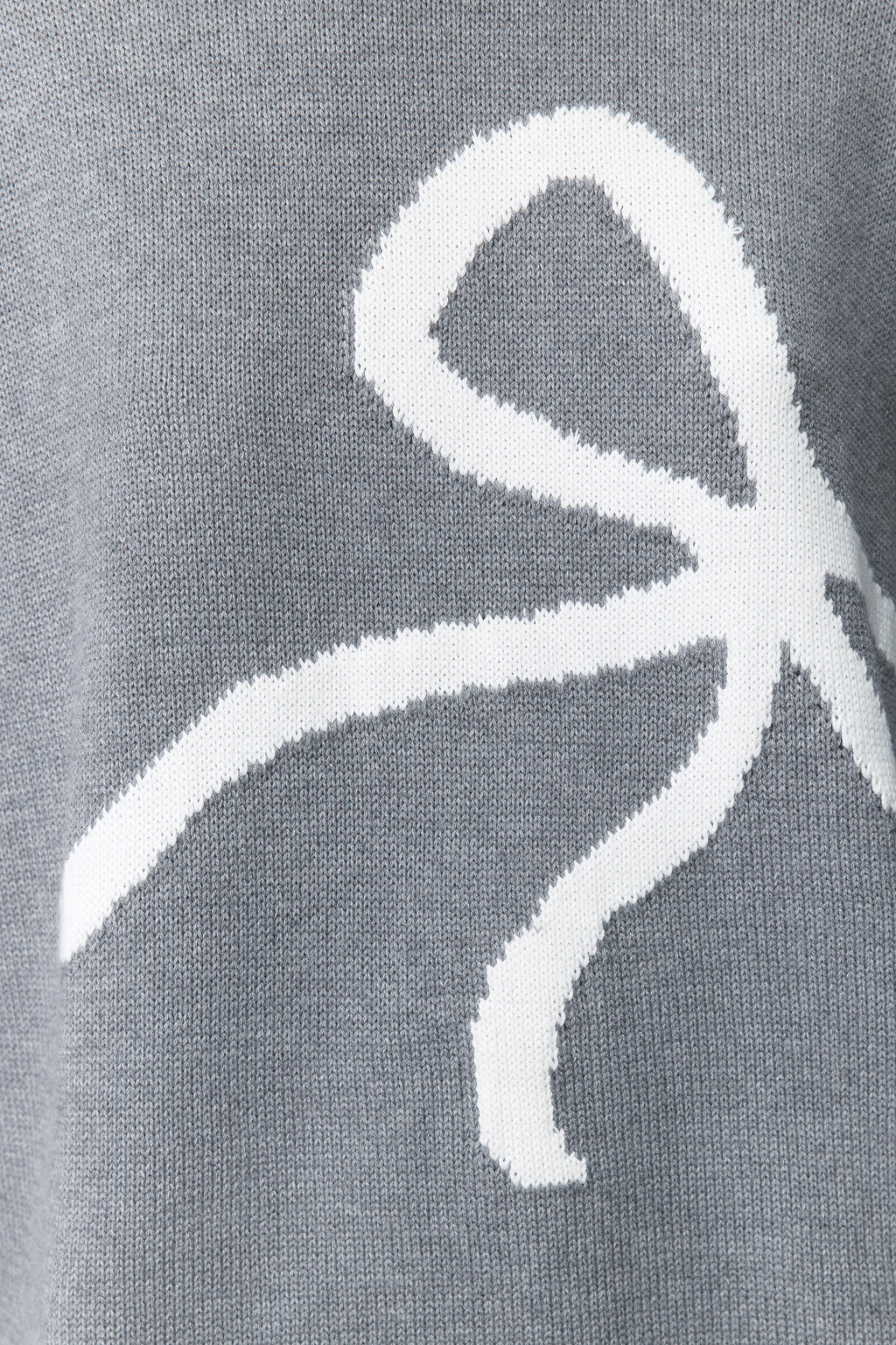 Джемпер вязаный с принтом-бантом - цвет серый - 7