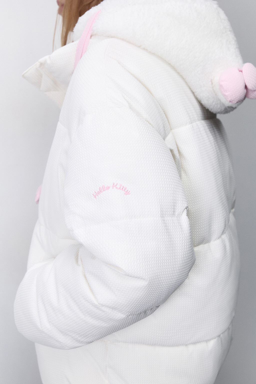 Куртка стеганая с флисовым капюшоном и ушками - цвет молочный - 8