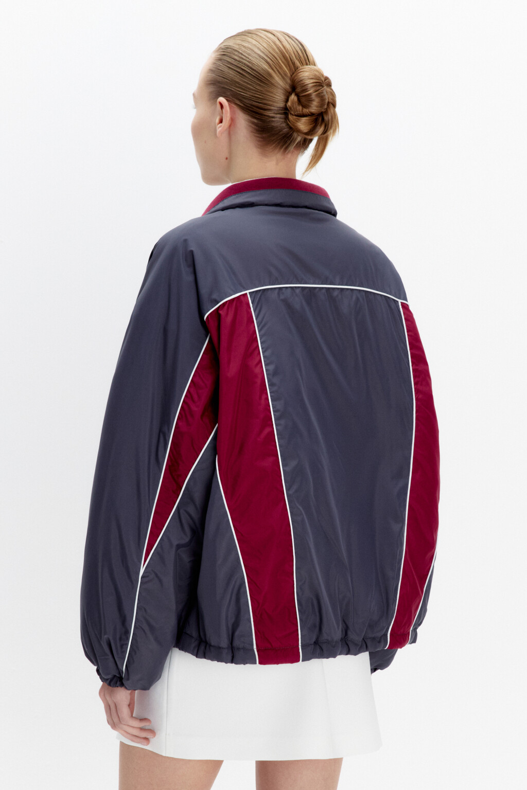 Куртка-олимпийка утепленная с геометрическим принтом - цвет мультиколор - 3