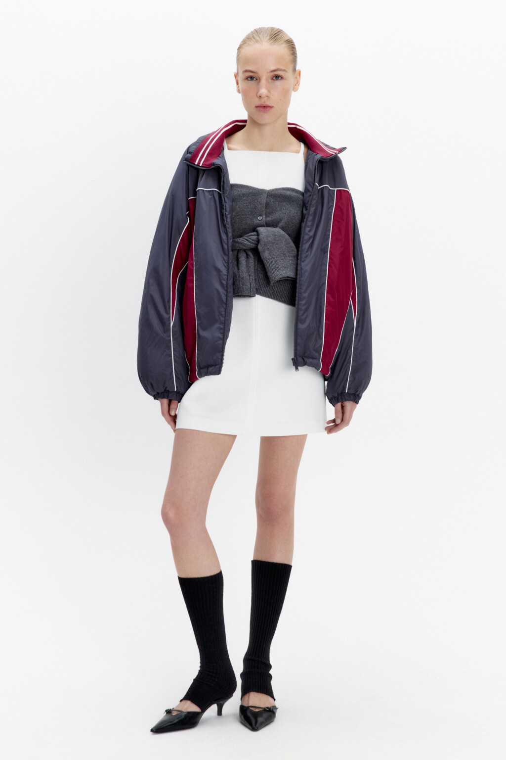 Куртка-олимпийка утепленная с геометрическим принтом - цвет мультиколор - 4