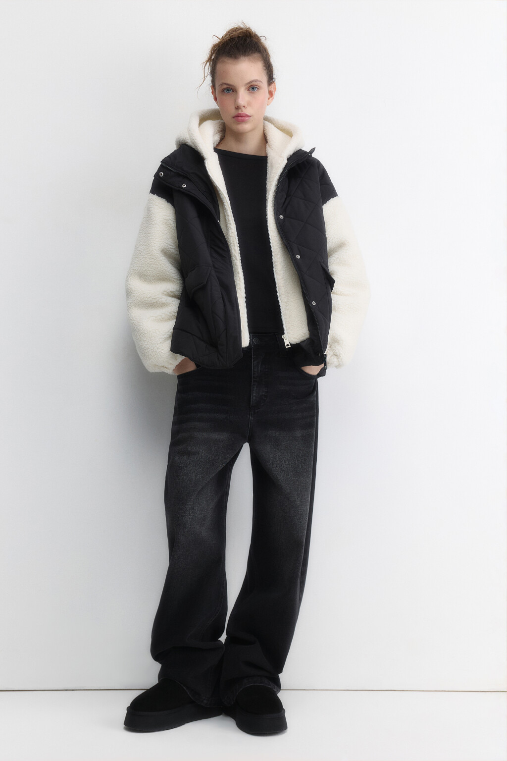 Куртка двуслойная плюшевая со стеганым верхом - цвет мультиколор - 5