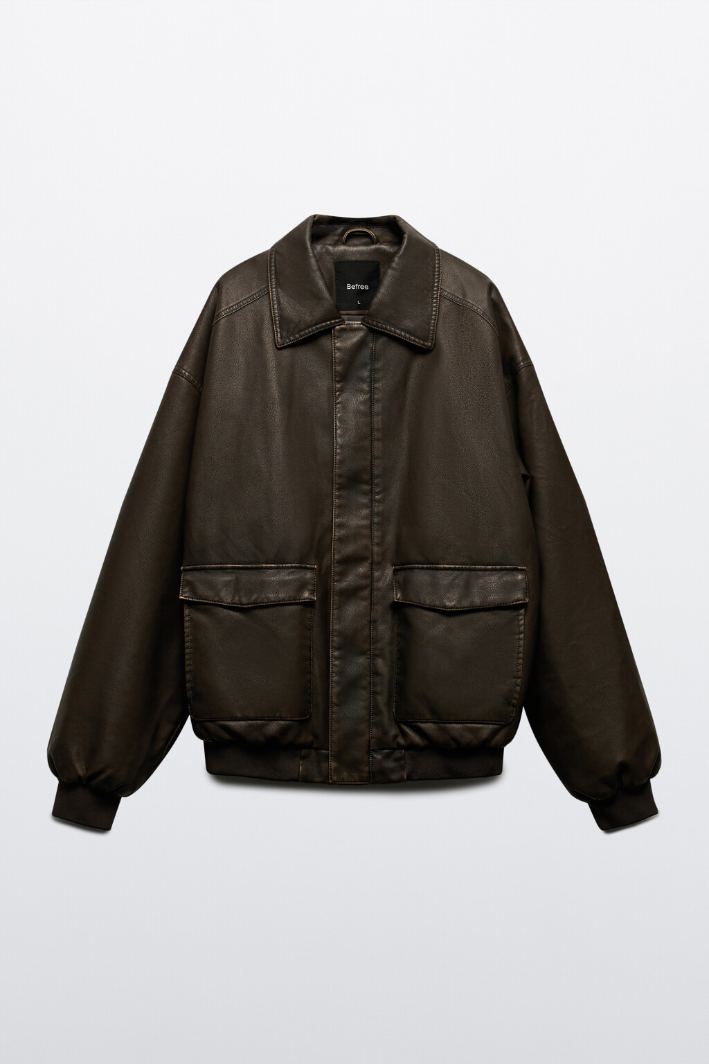 Куртка-бомбер утепленная в винтажном стиле - цвет коричневый - 12