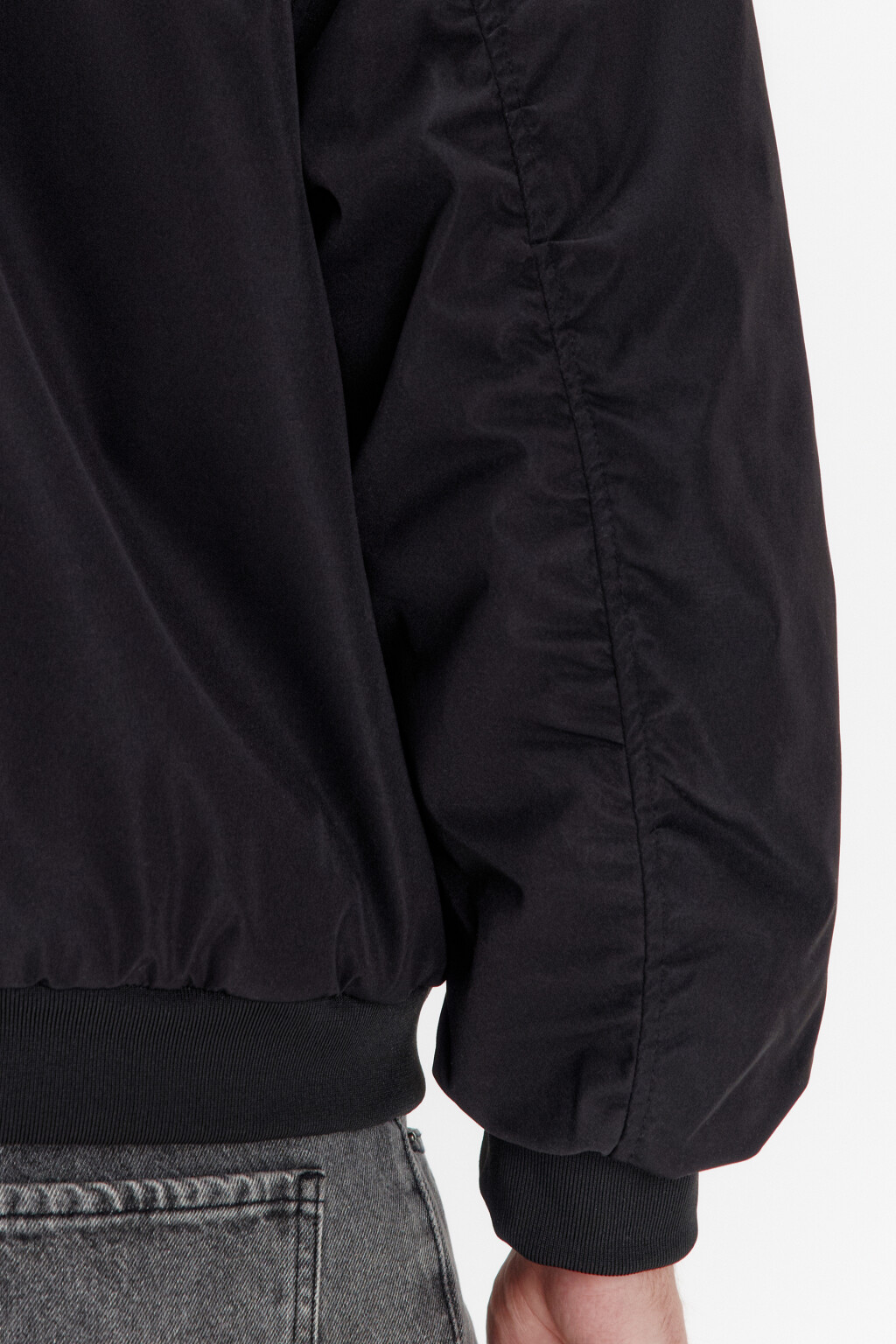 Куртка-бомбер свободная на утеплителе - цвет черный - 7