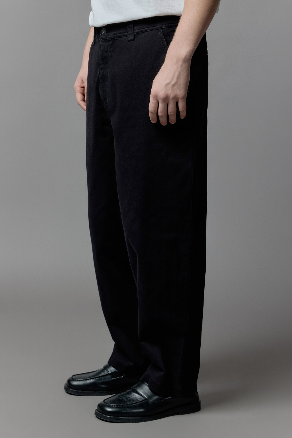 Брюки baggy fit широкие из хлопка - цвет черный - 2