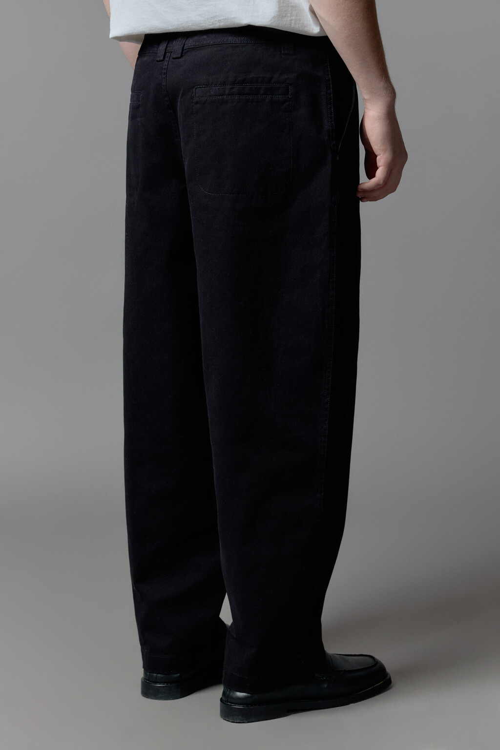 Брюки baggy fit широкие из хлопка - цвет черный - 3