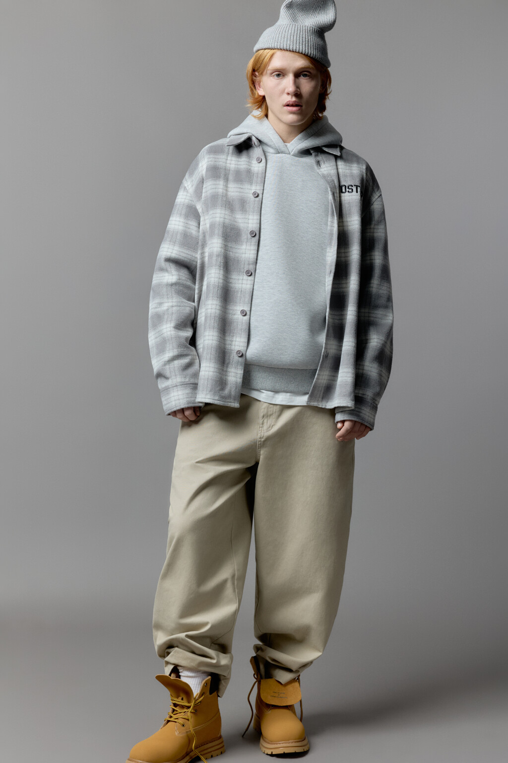 Брюки baggy fit широкие из хлопка - цвет бежевый - 4